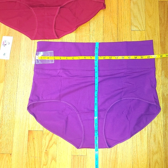 Set of 2 Purple & Merlot High Waisted Underwear Panties Women's US SIZE 9 XXL - Picture 4 of 9